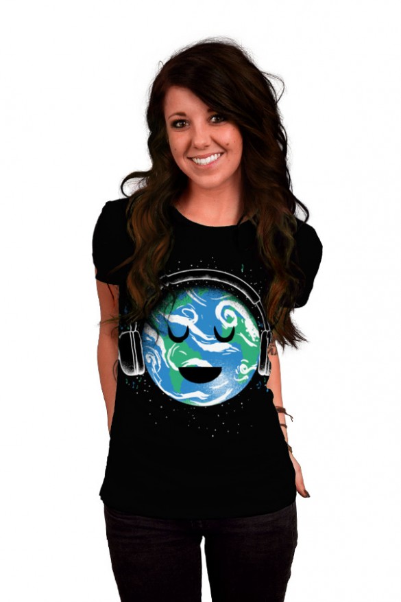 Daily Tee The whole earth loves music t-shirt design by biotwist girl