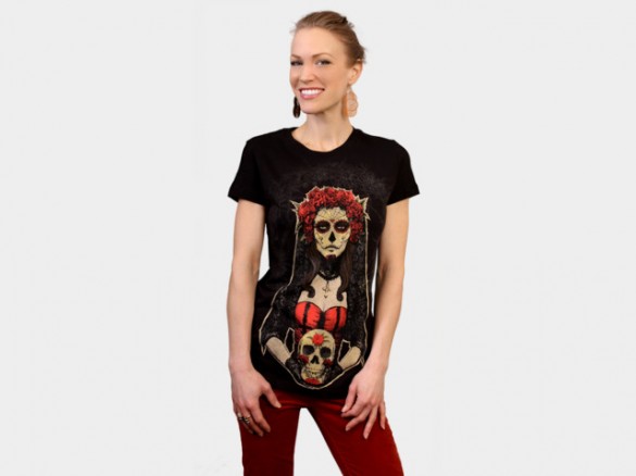Lady of the Dead t-shirt design by moutchy girl