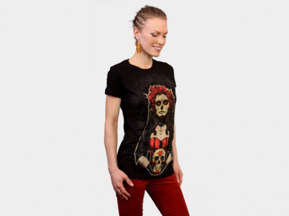 Lady of the Dead t-shirt design by moutchy girl side