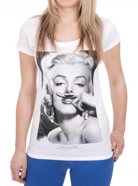 Marilyn Monroe Moustache t-shirt design by sixwhitingstreet