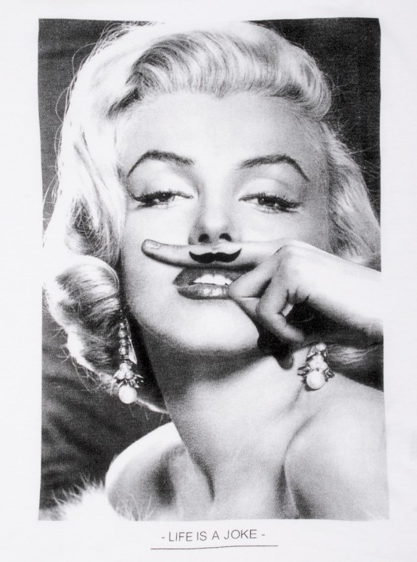 Marilyn Monroe Moustache t-shirt design by sixwhitingstreet design