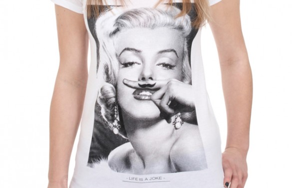 Marilyn Monroe Moustache t-shirt design by sixwhitingstreet main image