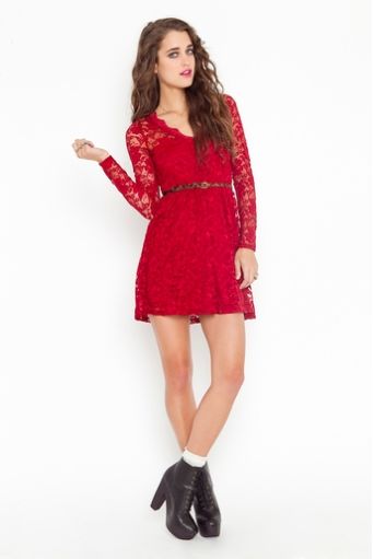 Rosalind Lace Dress from nastygal red dress