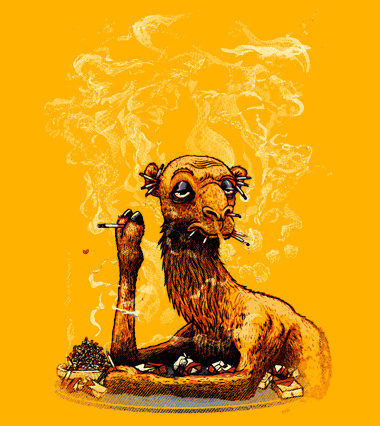 Smoking Dromedary t-shirt design by georgeslemercenaire