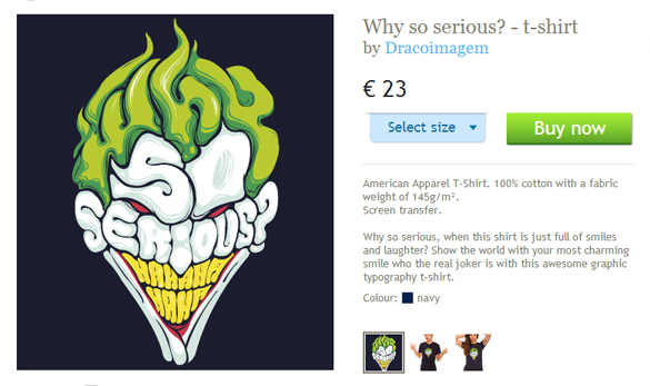 laFraise website Why so serious t-shirt design