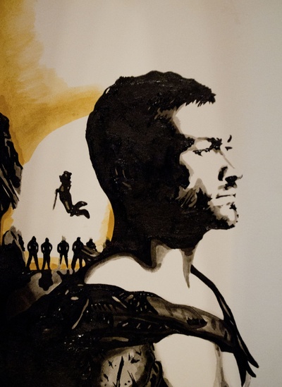 Andy Whitfield Spartacus Tribute custom t-shirt design by ArtbyNathanFreeman design