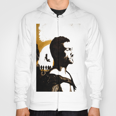 Andy Whitfield Spartacus Tribute custom t-shirt design by ArtbyNathanFreeman hood