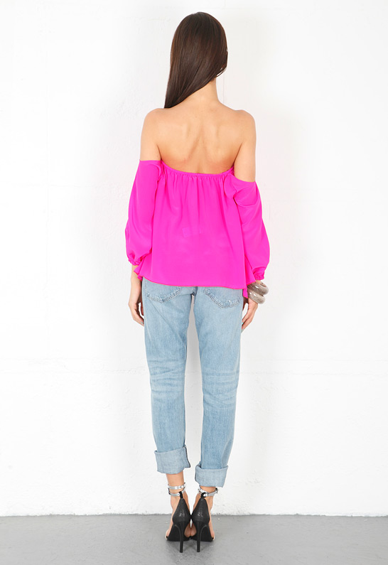Boulee Audrey Long Sleeve Top in Mixed Pink from singer22.com back