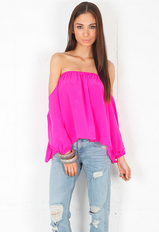 Boulee Audrey Long Sleeve Top in Mixed Pink from singer22.com front (1)