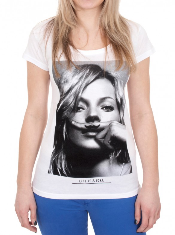 Daily Tee Kate Moss Moustache custom t-shirt design model