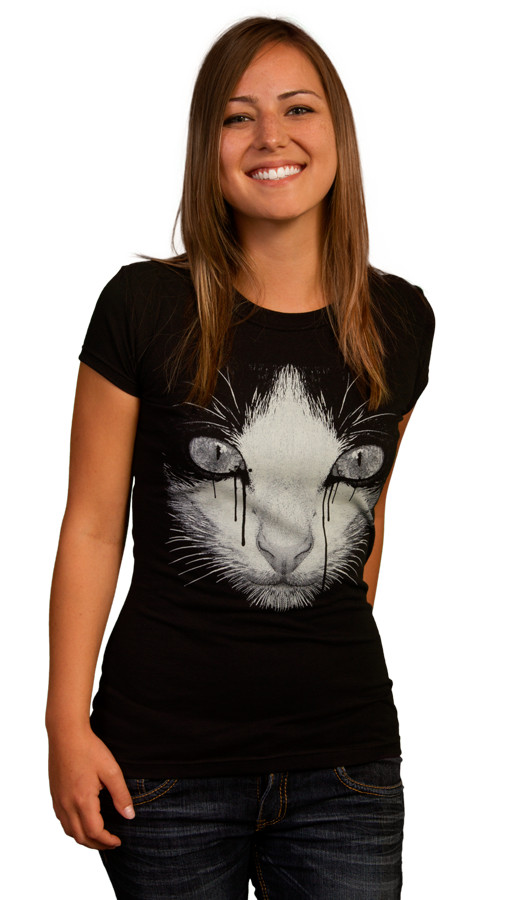 Daily Tee: Inked Cat t-shirt design by Moncheng - Fancy T-shirts
