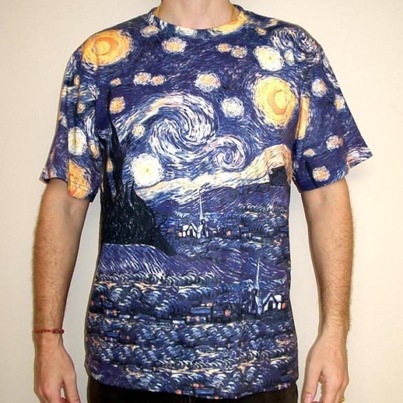 Starry Night t-shirt design by Vincent Van Gogh