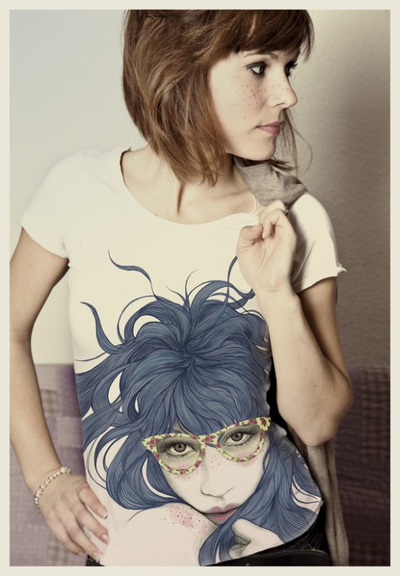 Printed t-shirts by Mercedes deBellard 