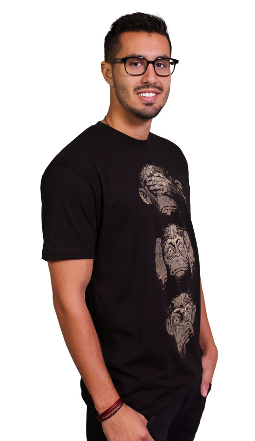 Daily Tee 3 wise monkeys custom t-shirt design by moutchy boy side