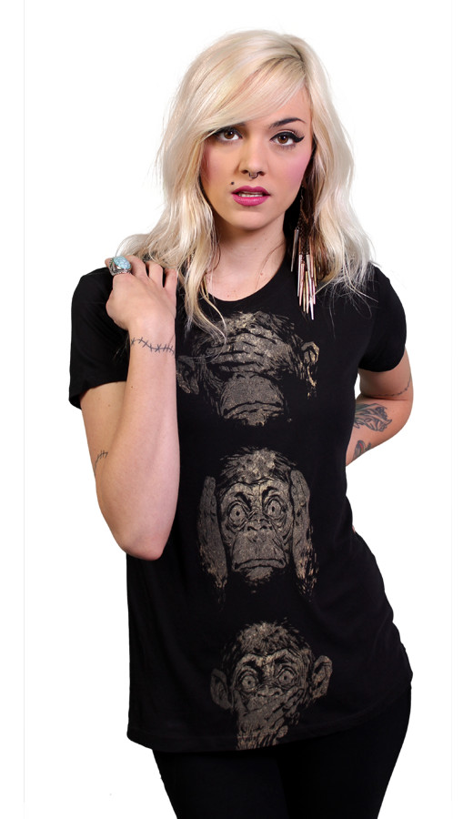 Daily Tee 3 wise monkeys custom t-shirt design by moutchy girl
