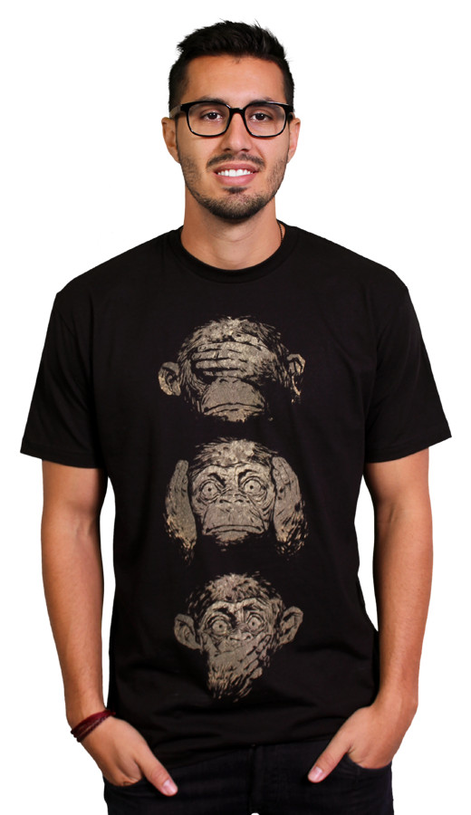 Daily Tee  3 wise monkeys custom t-shirt design by moutchy
