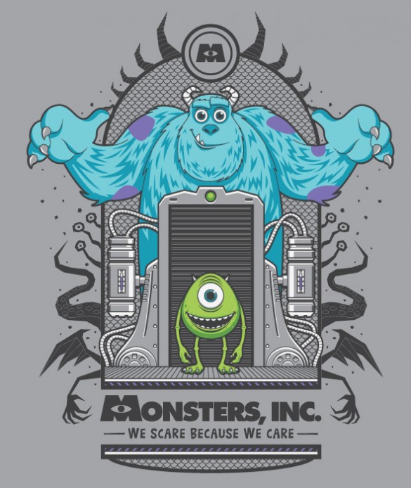 Monsters Inc. custom t-shirt design by Fernando Regalado