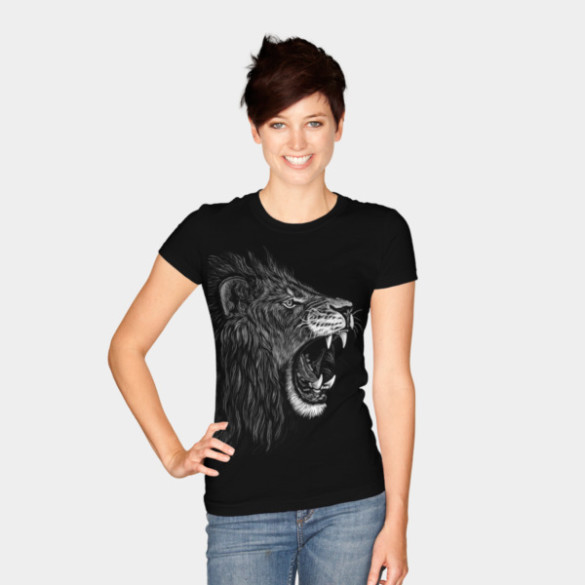 Lion T-shirt Design by pirrokoci woman t-shirt