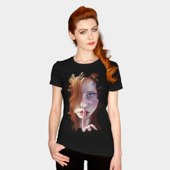 Shhh T-shirt Design by Jordygraph woman