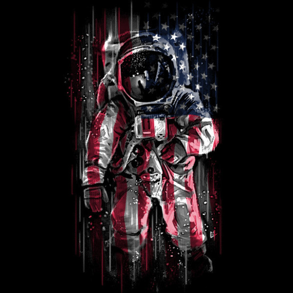 Astronaut Flag T-shirt Design by C0y0te7 Design