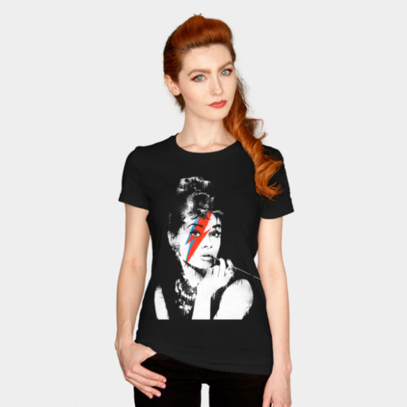 Audrey Hepburn Stardust T-shirt Design by Mitxeldotcom woman