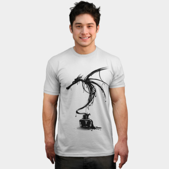 Ink Dragon T-shirt Design by alnavasord man