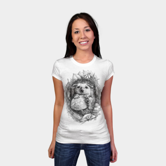 Little Hedgehog T-shirt design elinakious woman