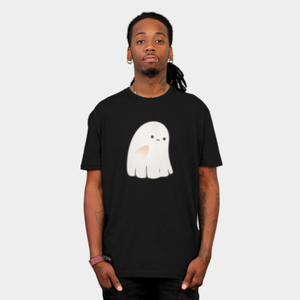 Sad Ghost T-shirt Design by kimvervuurt man