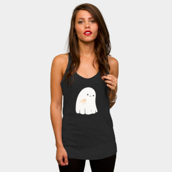 Sad Ghost T-shirt Design by kimvervuurt woman tee