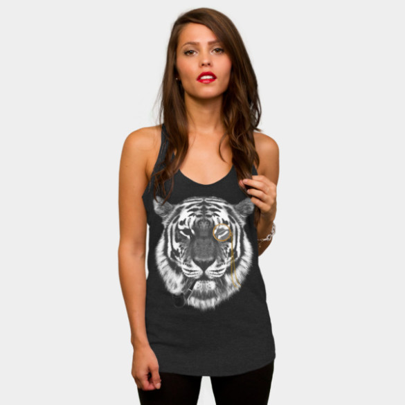 Mr. Tiger T-shirt Design by chetan woman t-shirt black