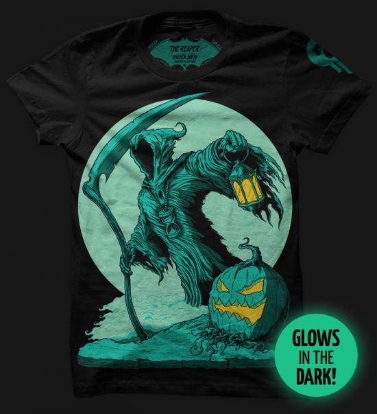 THE REAPER - GLOWS! T-shirt Design T-shirt