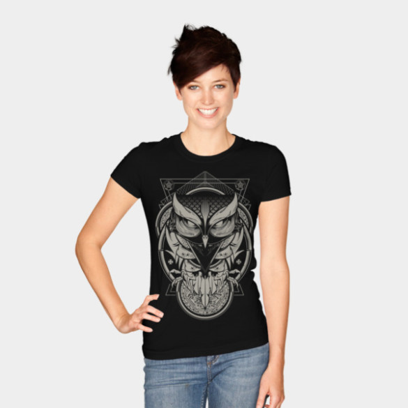 Alchemy Owl T-shirt Design by Hydro74 woman tee