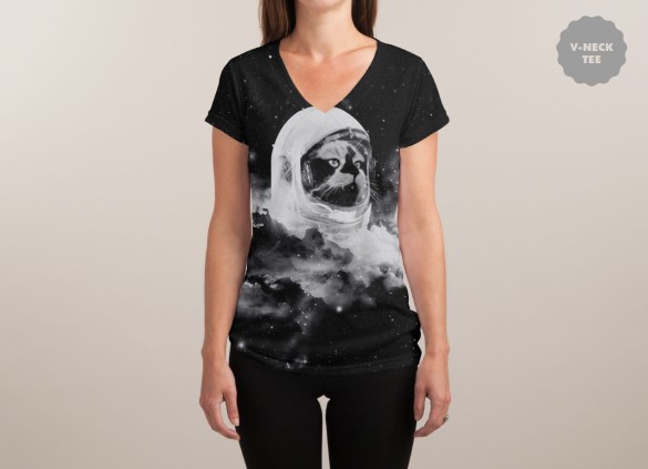 CATSTRONAUT T-shirt Design by Jorge Lopez Ramirez  woman t-shirt