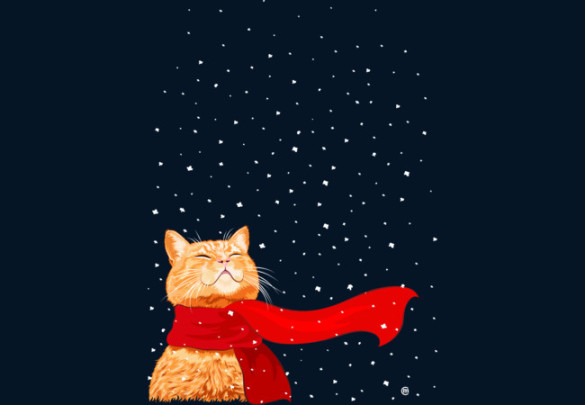 Tabby Snowcat T-shirt Design by VectorInk design