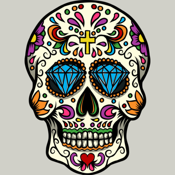 Mexican Skull T-shirt design by lunatics02