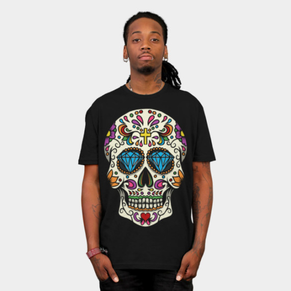 Mexican Skull T-shirt design by lunatics02 man