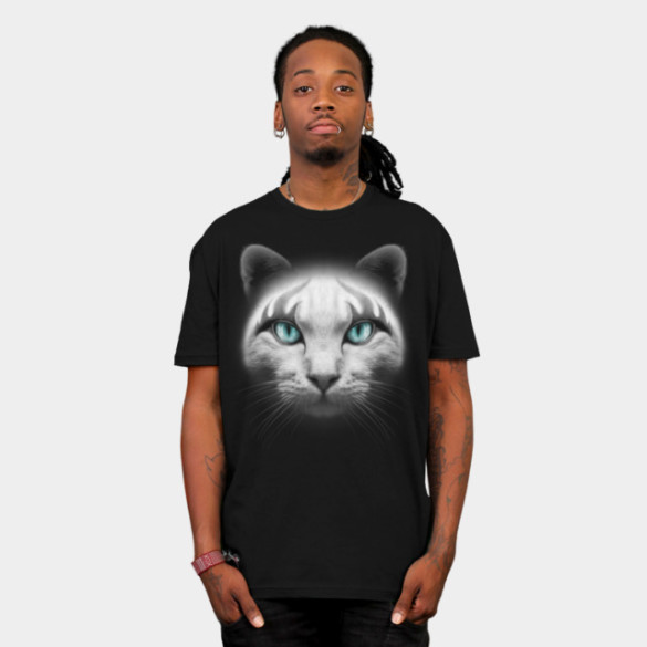 ROCKER CAT T-shirt Design by ADAMLAWLESS man t-shirt