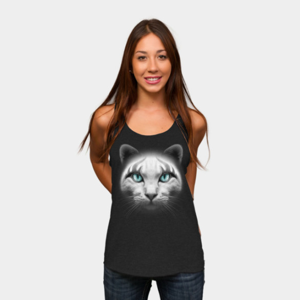 ROCKER CAT T-shirt Design by ADAMLAWLESS woman tee