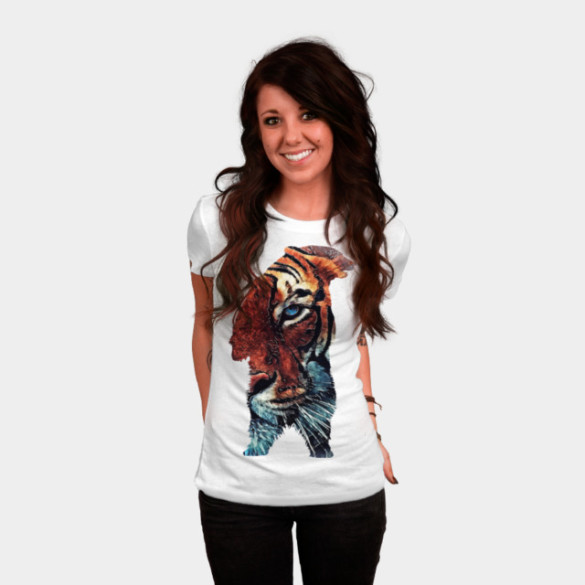 Bear and Tiger T-shirt Design by jbjart woman