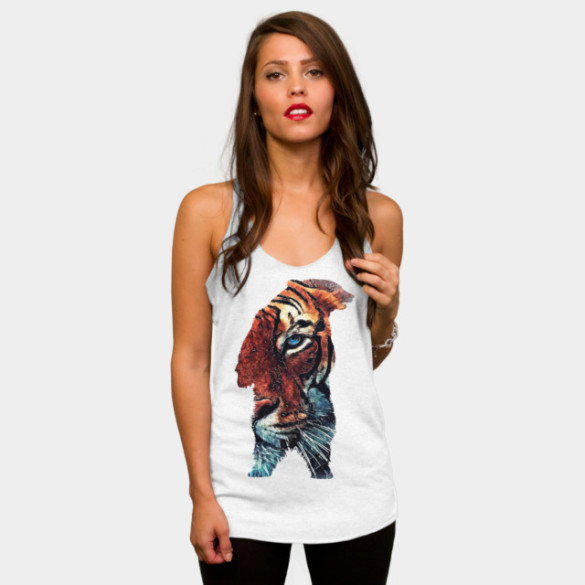 Bear and Tiger T-shirt Design by jbjart woman tee