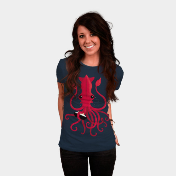 Kraken Attaken T-shirt Design by DinoMike woman