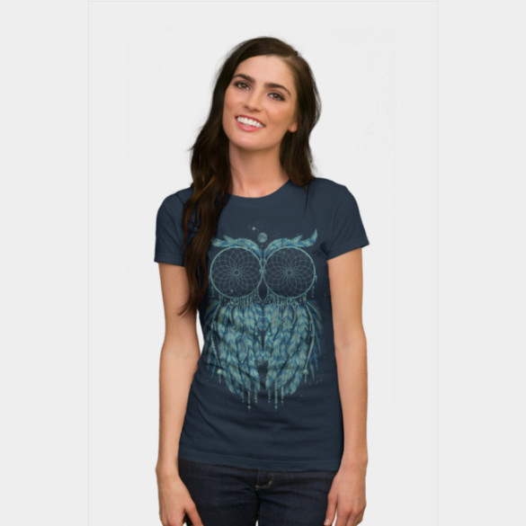 Owl Dream T-shirt Design by qetza woman