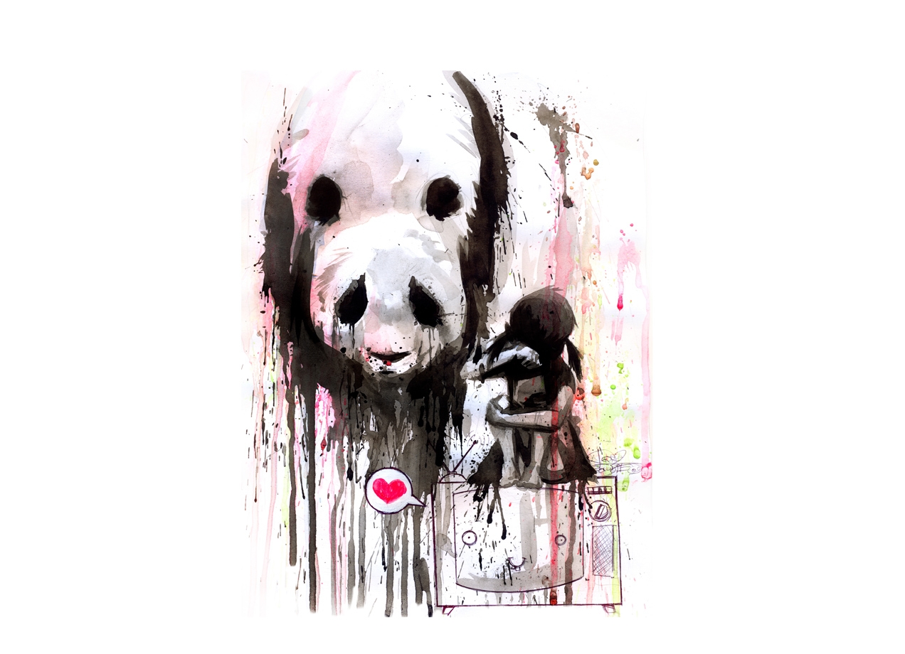 zombie panda drawing