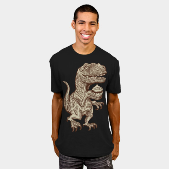 Velociraptors love cupcakes! T-shirt Design by herky man