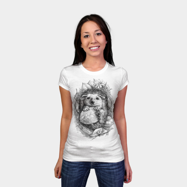 Little Hedgehog T-shirt Design by elinakious design