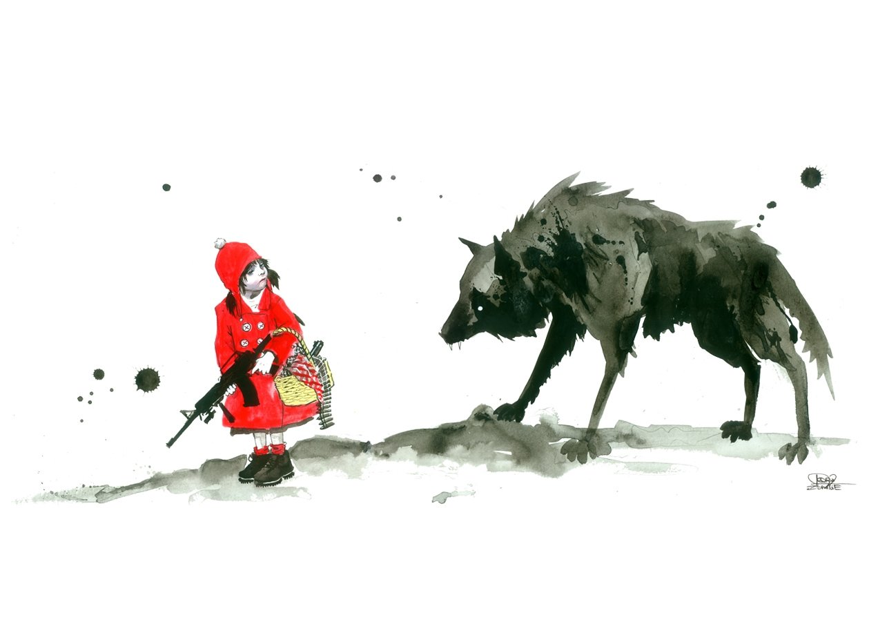 RED RIDING HOOD T-shirt Design by Lora Zombie desig