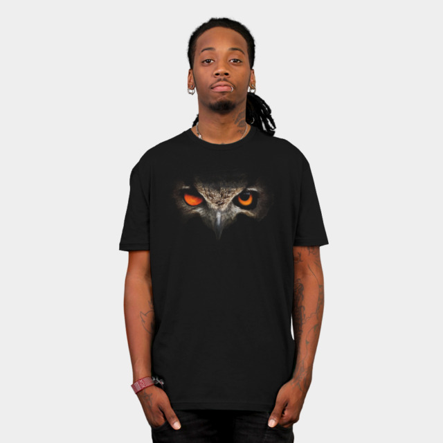 Owl of sun and moon T-shirt Design by mmTriton man
