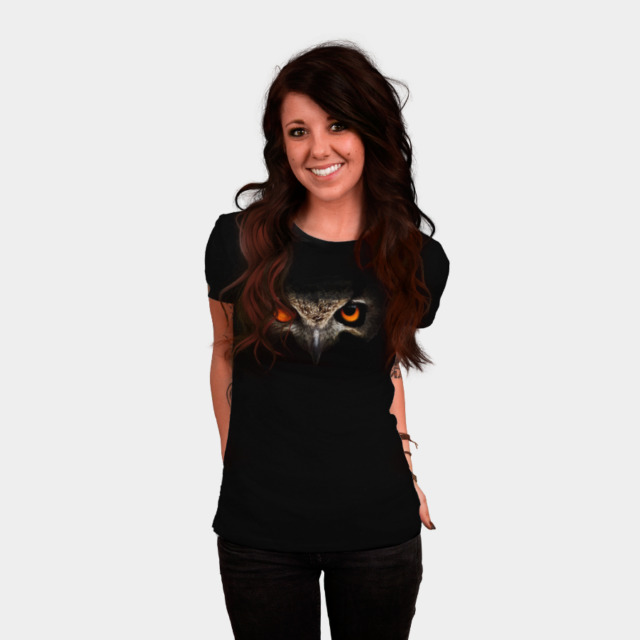 Owl of sun and moon T-shirt Design by mmTriton woman