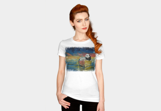 PANDA STARGAZER T-shirt Design by creese woman