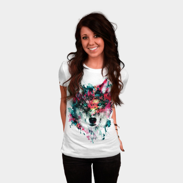 Wolf T-shirt Design by rizapeker woman